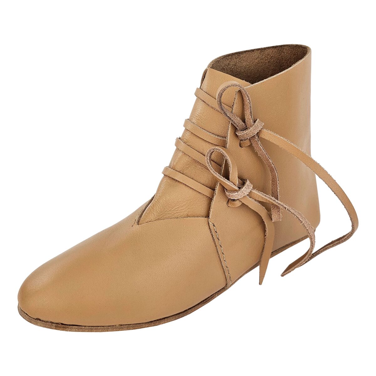 Mittelalter Schuhe Typ London einfach genagelte Sohle Naturbraun 42