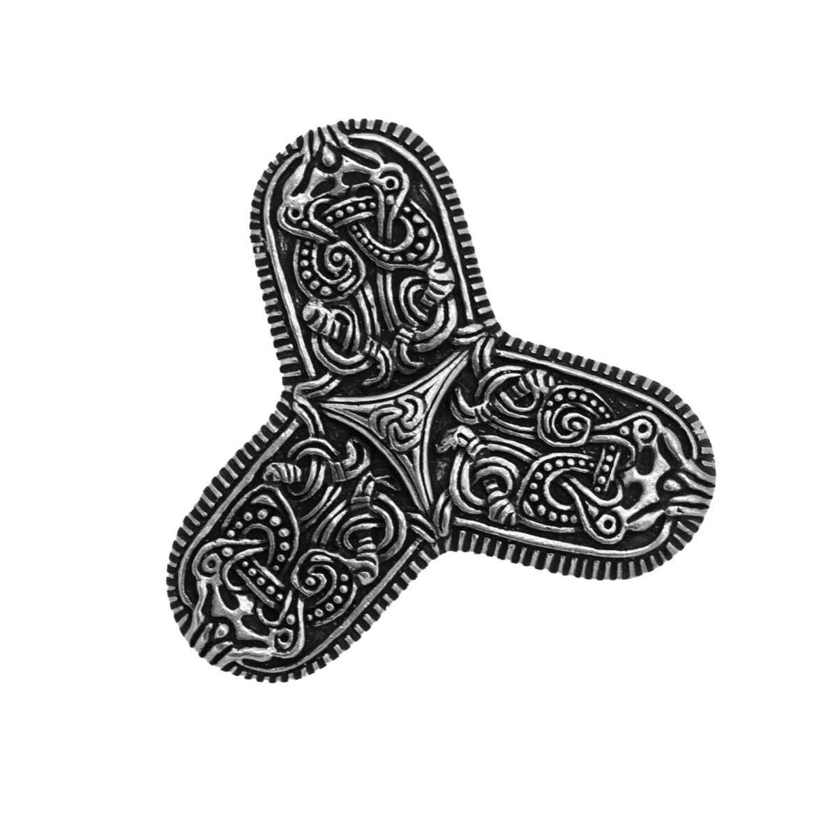 Vikingekløverblad-broche Tranby sølv