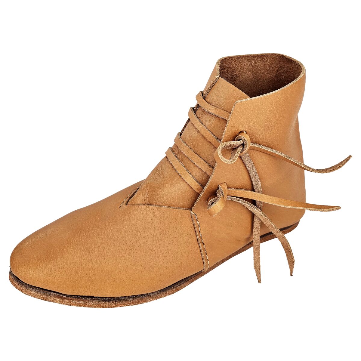 Mittelalter Schuhe Typ London genagelte Doppelsohle Naturbraun Gr.47