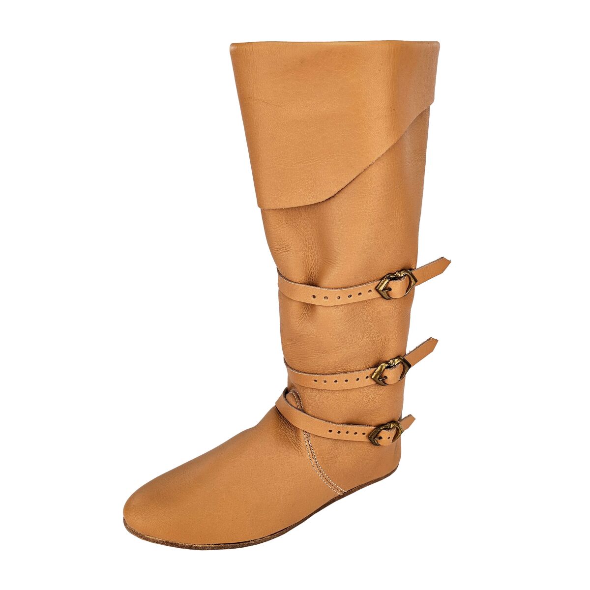 Spätmittelalter Stulpenstiefel naturbraun Gr. 45