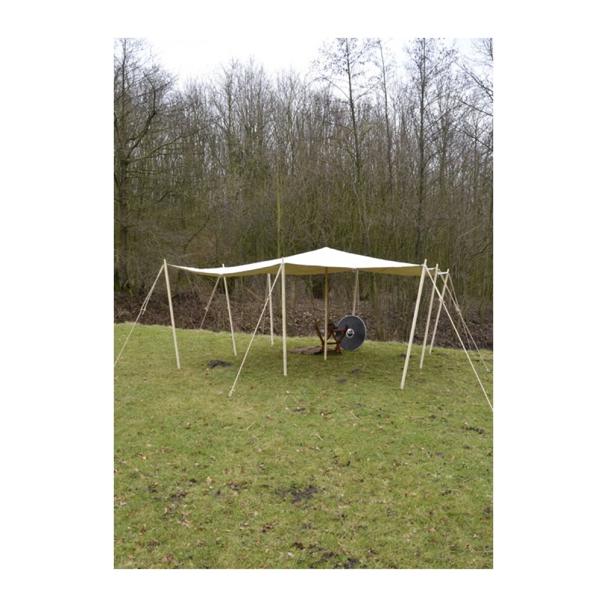 Opbevaringspresenning/fortelt med trekantede ringe, 350 g/m², naturfarve, 2 x 2 m