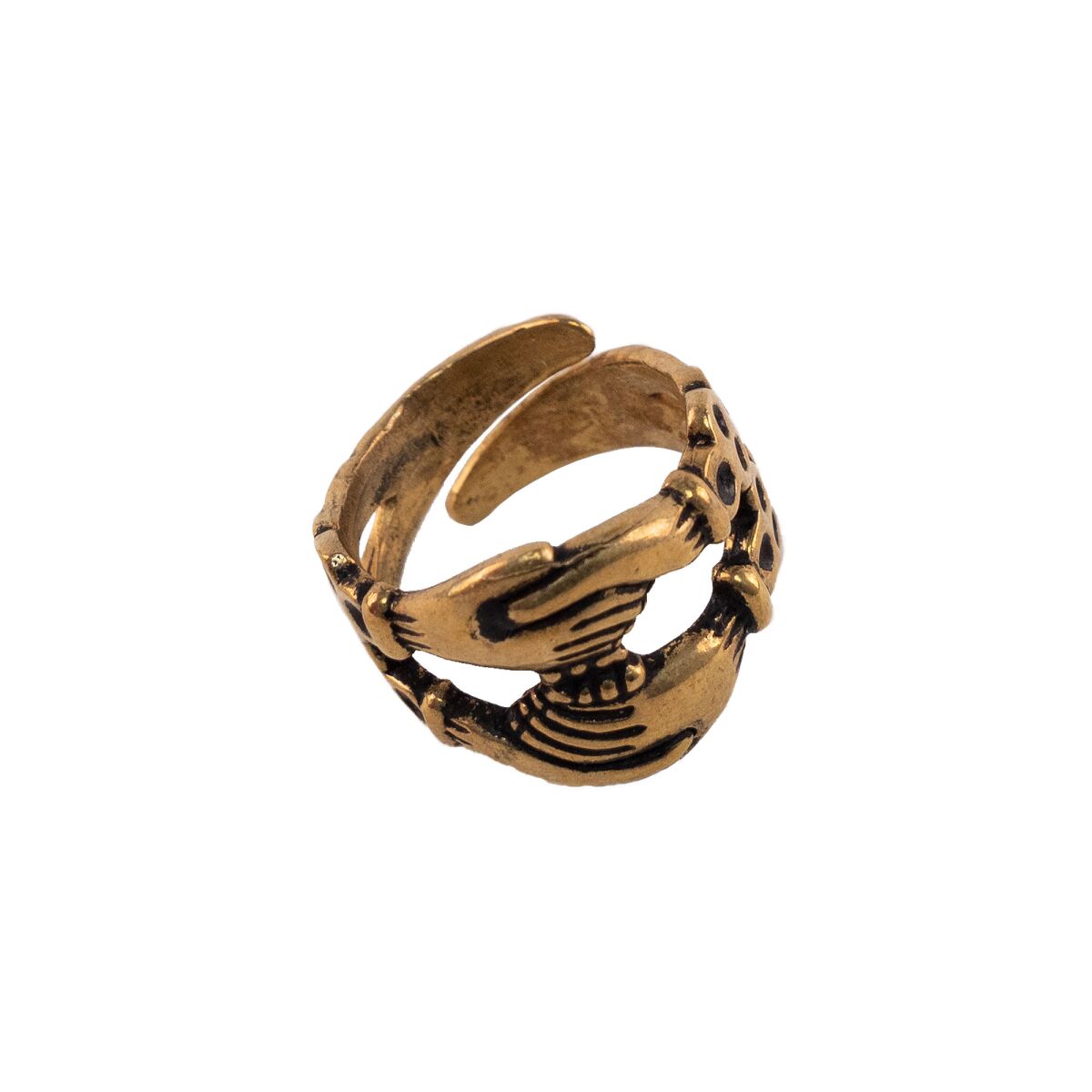 Middelalderlig forlovelsesring i bronze, størrelse L