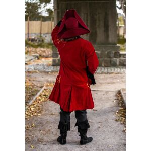 Hue af uldfilt, tricorn-hat, rød "Hugo"