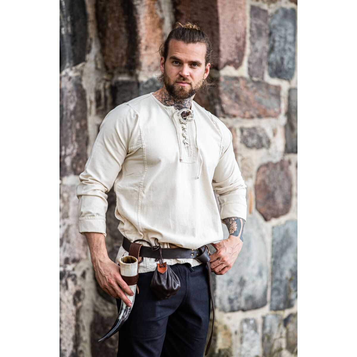 Bondeskjorte natur "Felix" M