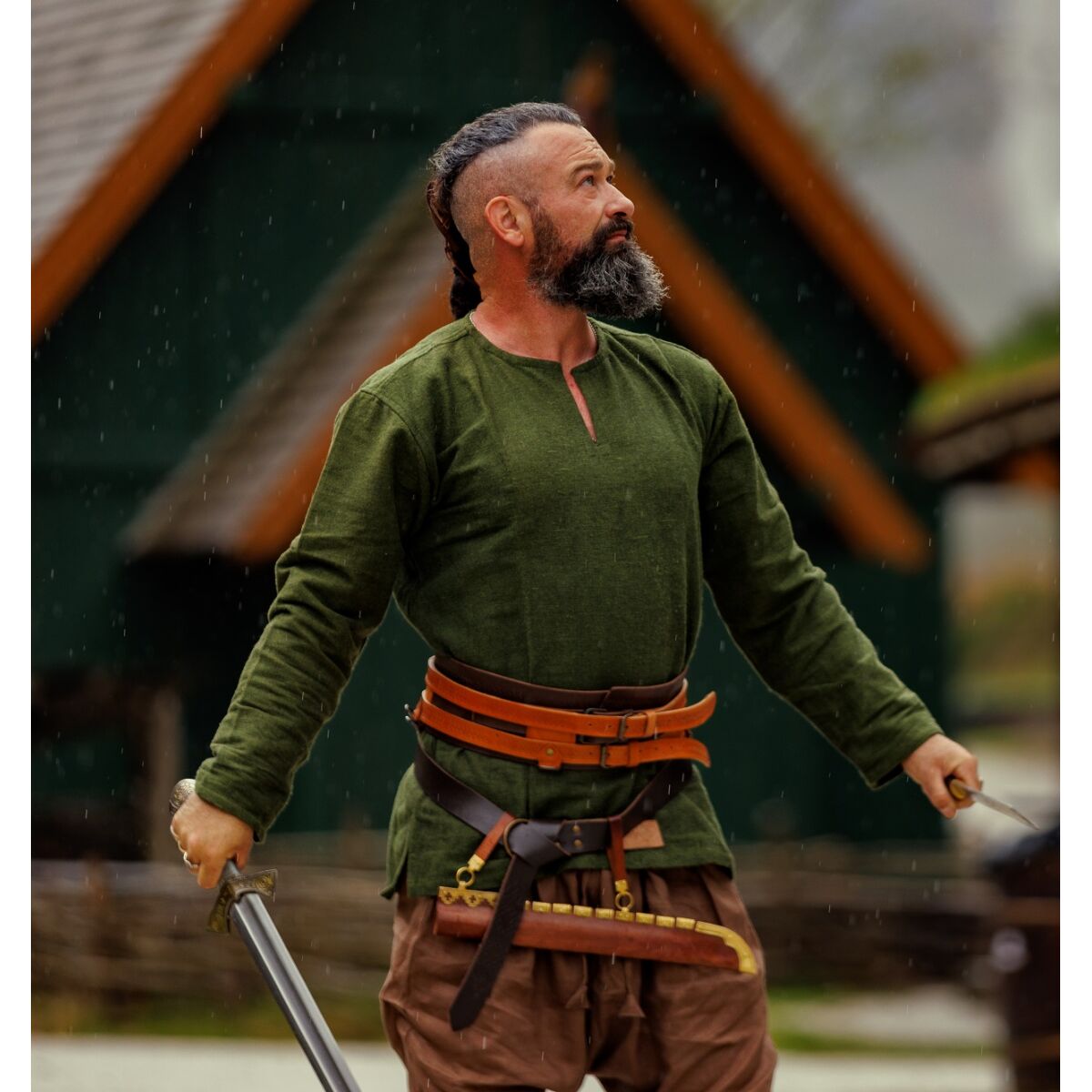 Grøn vikingetunika "Ivar" L