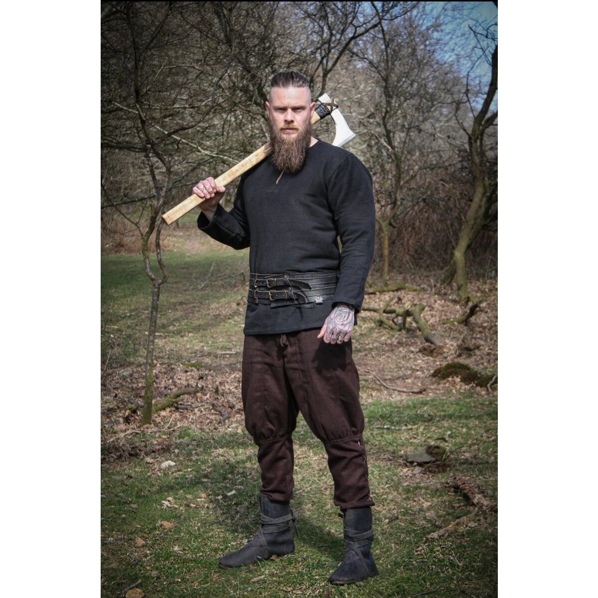 Vikingetunika sort "Ivar" XXXL