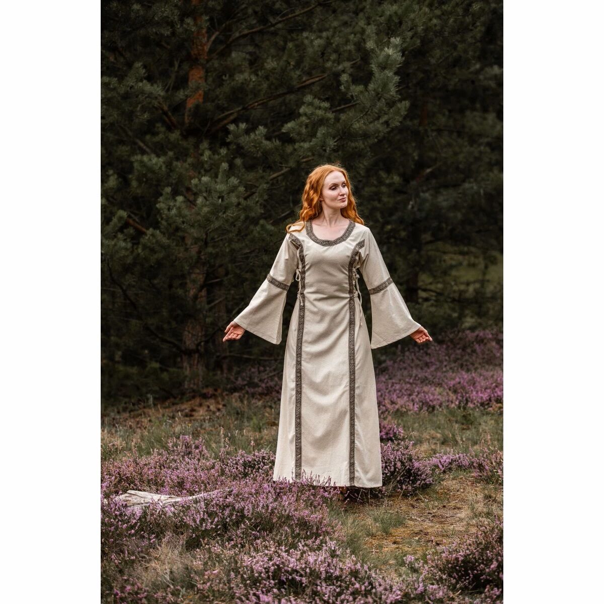 Middelalderlig bomuldskjole nature "Angie" XXL