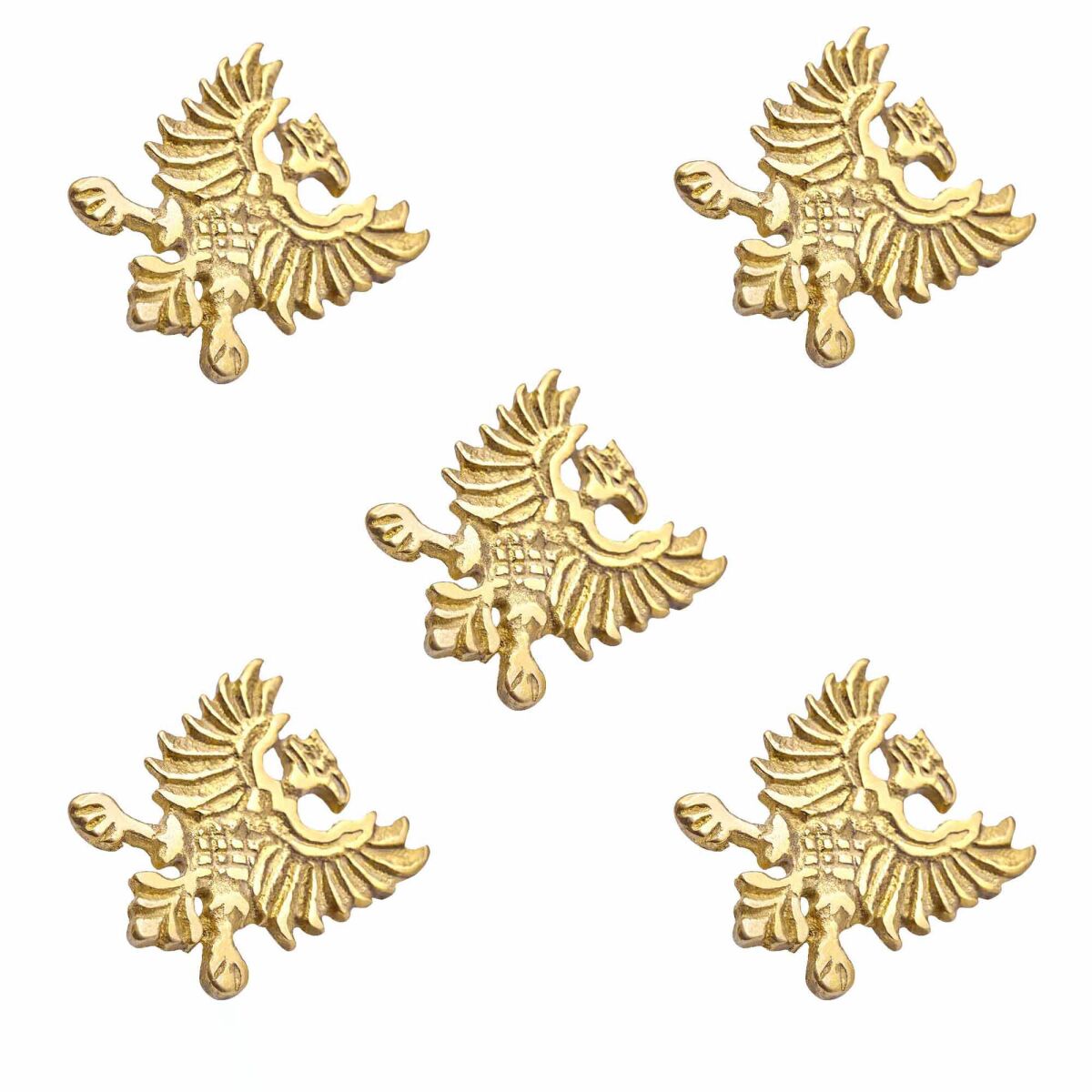 Heraldisk ørn, ornamentalt messingbeslag, sæt med 5 stk.