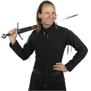 Lærredsdublette med nitter, sort