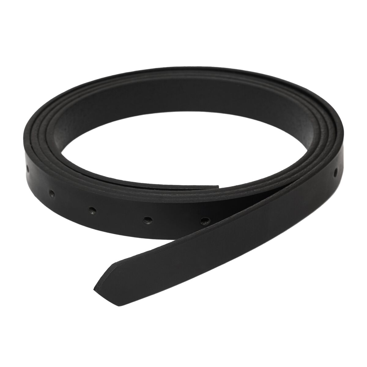 Håndlavet simpelt DIY-læderbælte 1,9 cm bredt - Sort, 170 cm