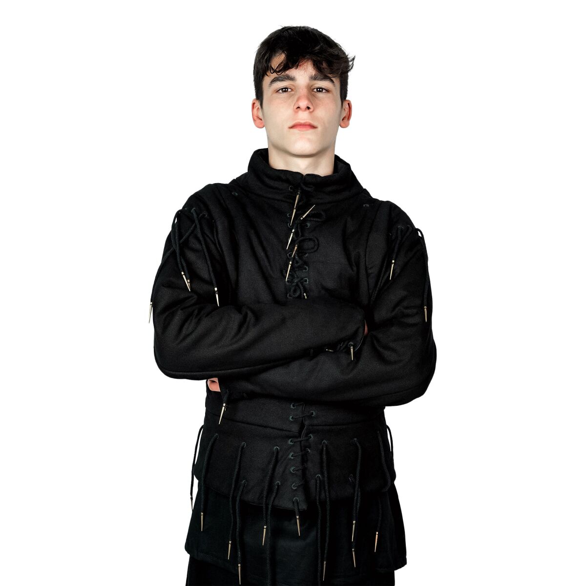 15. århundrede rustning doublet bomuld sort - XXL