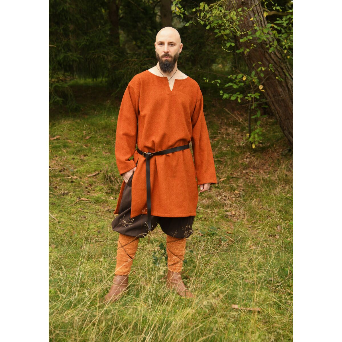 Uldtunika, diamant twill, orangerød M