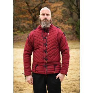 Rustningen doublet med nitter, vinrød - sort