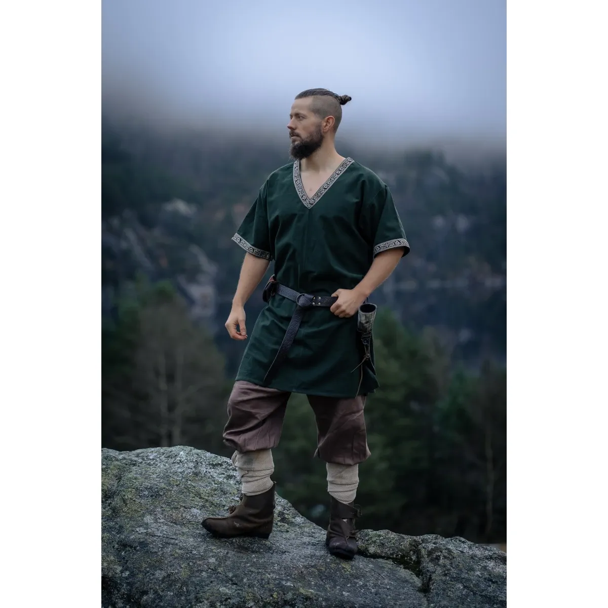 Vikingetunika kortærmet grøn "Loki" 5XL