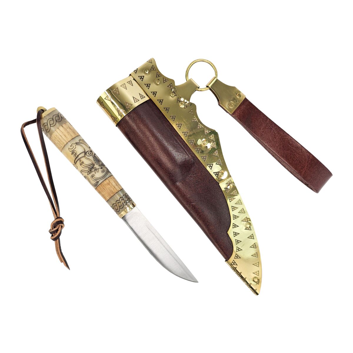 Vikingekniv i Mammen-stil inkl. læ box
