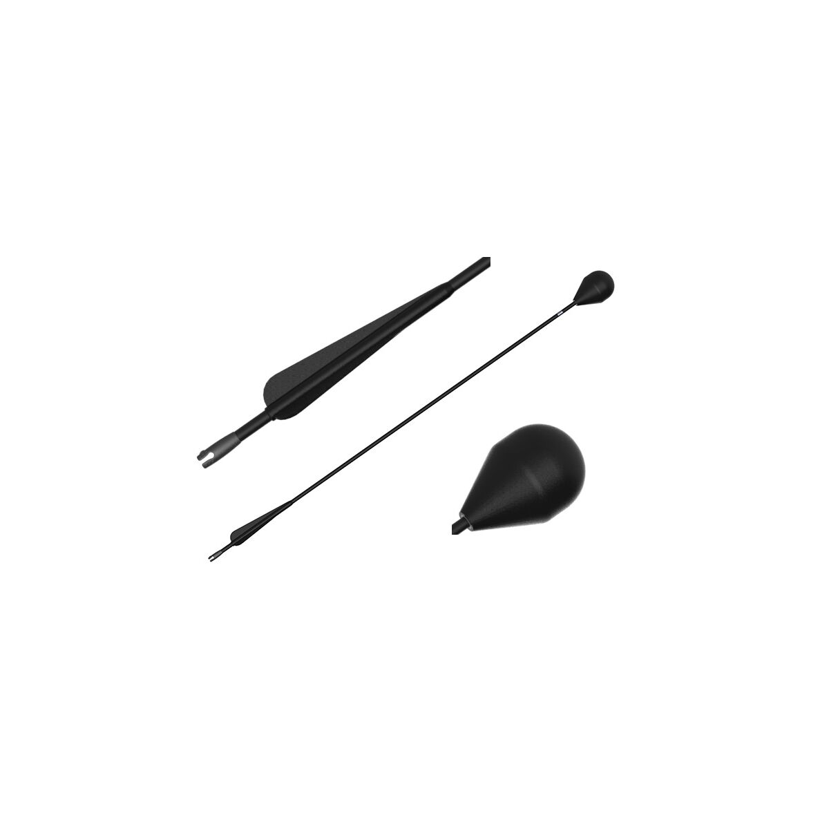 LARP-pil rundt hoved sort skaft 76 cm IDV