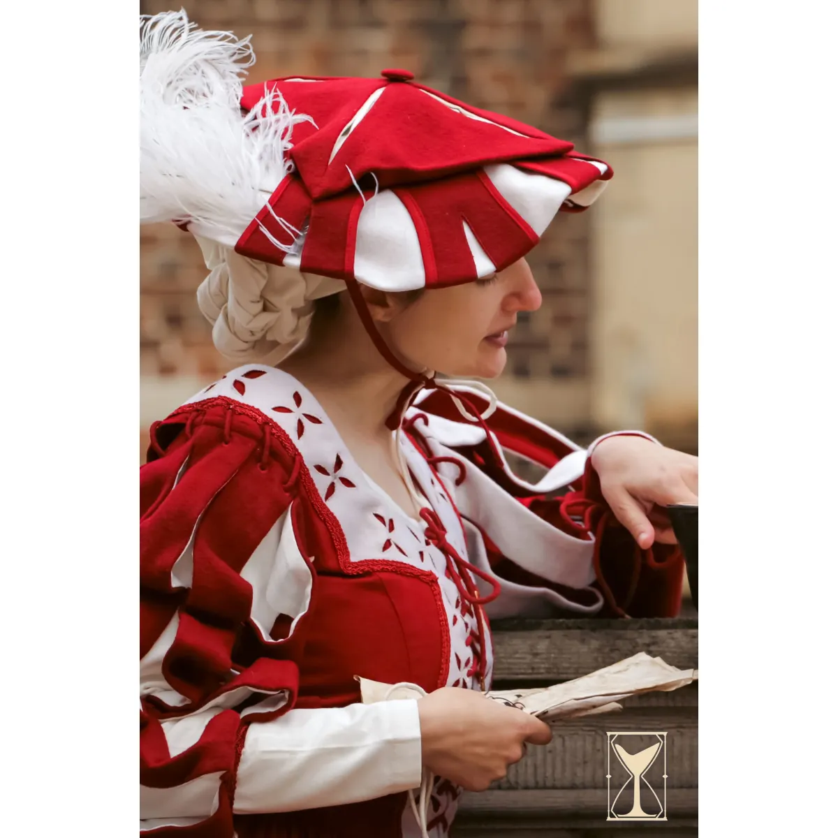 Landsknecht-hat - uld, renæssance  box