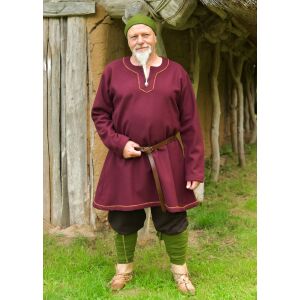 Uldtunika Forseti Viking 100 % uld, burgunder