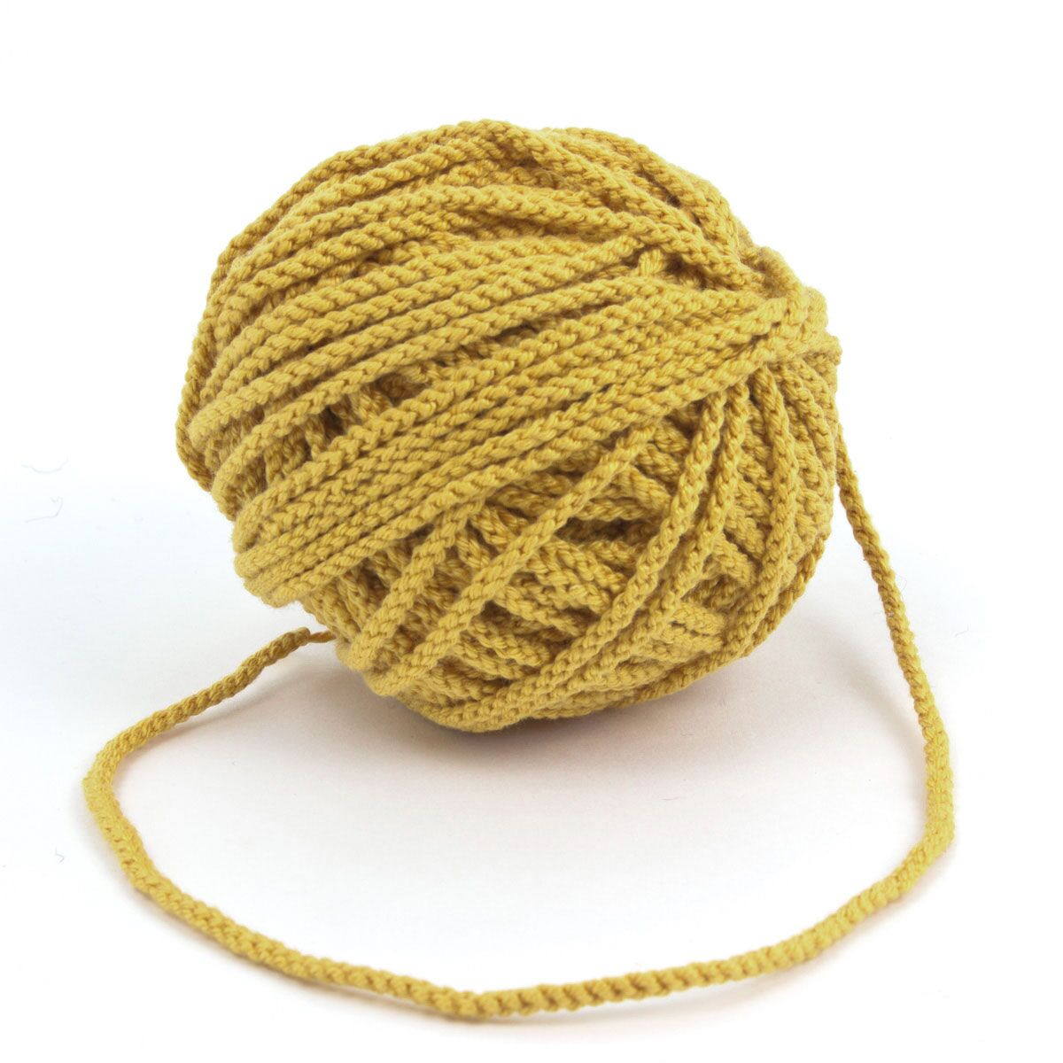 Nestsnor gul håndknyttet 10 cm box