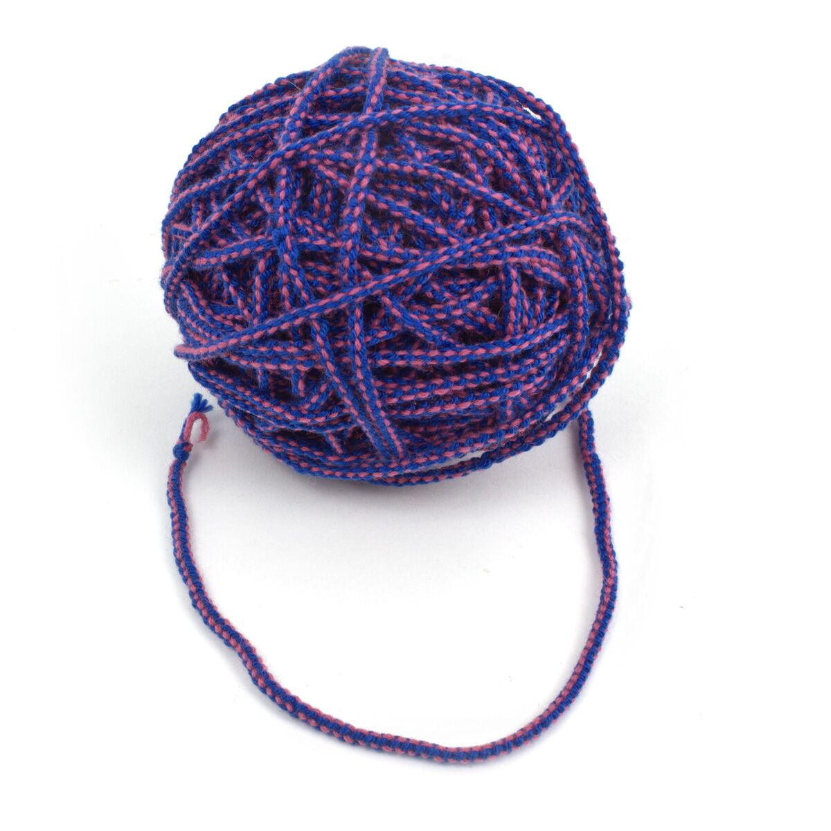 Nestelschnur blau/altrosa handgeknü box