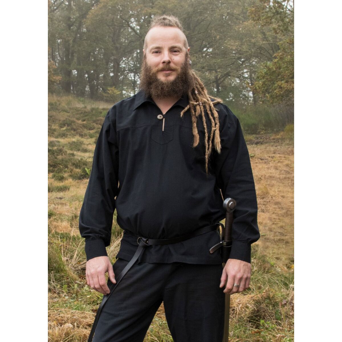 Markedsført middelalderlig ridderskjorte Götz, sort